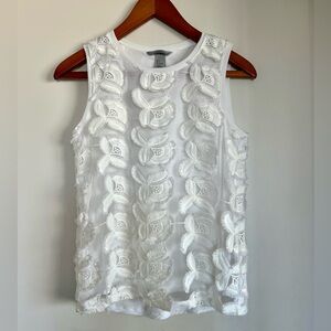 H&M White Floral Eyelet Sleeveless Top | Size Small